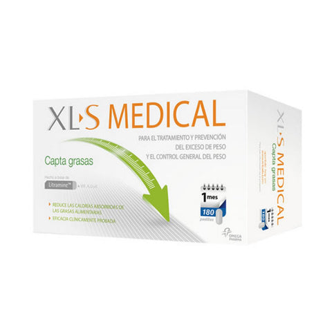 Xls Medical Weight Control tablets by Jag Couture London, 180-count bottle, showing the product packaging and label