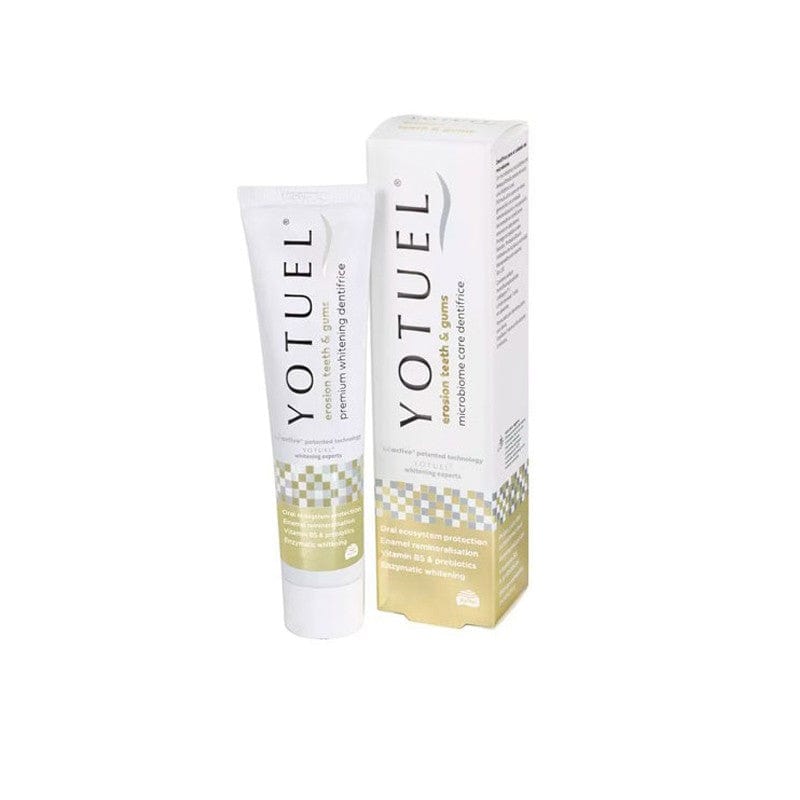 Jag Couture London Yotuel Erosion Teeth & Gums Microbiome Care Toothpaste 100g, featuring a tube with mint-flavored formula and fresh packaging