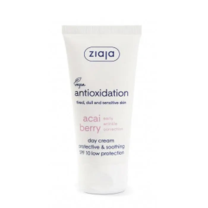 Ziaja Acai Facial Day Cream SPF10 in 50ml jar, nourishing skincare with natural acai extract, by Jag Couture London New York