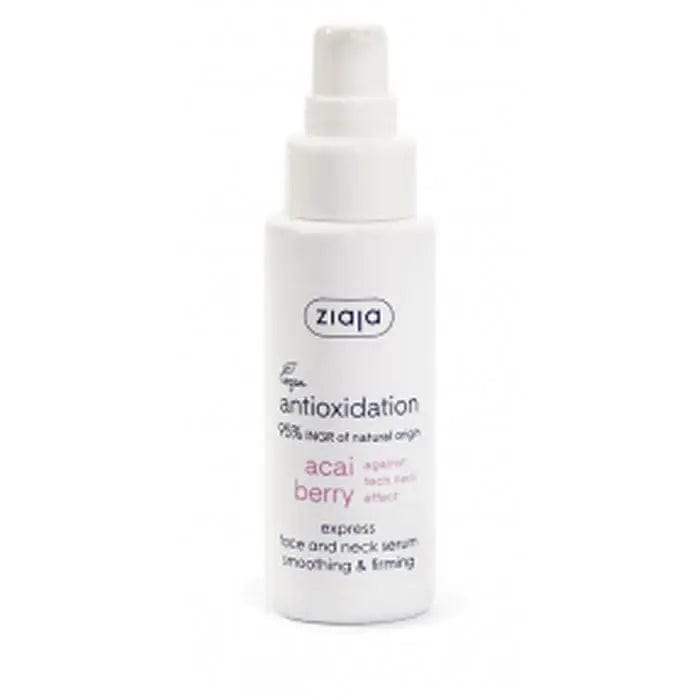 Jag Couture London Ziaja Acai Serum Concentrado antioxidante para rostro y cuello, 50ml, con botella y gotero.