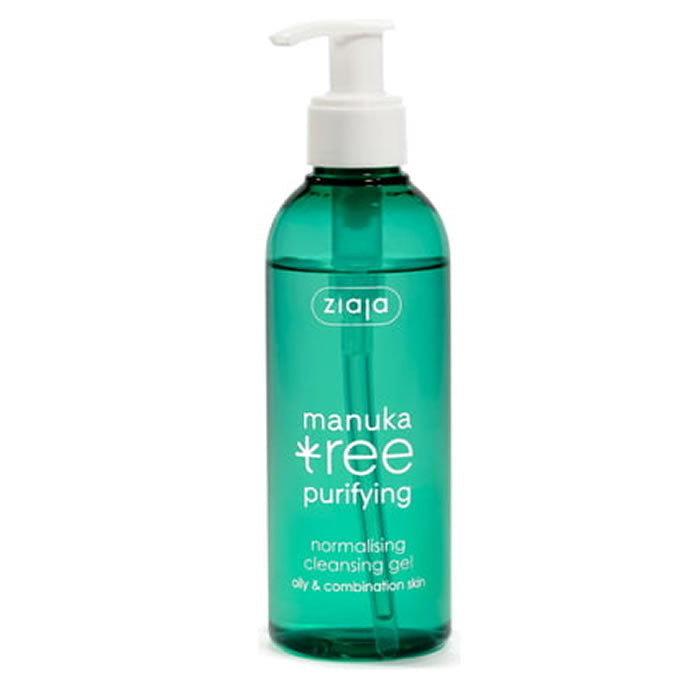 Ziaja Manuka Purifying Gel Cleanser in 200ml tube, designed for deep cleansing and skin purification.