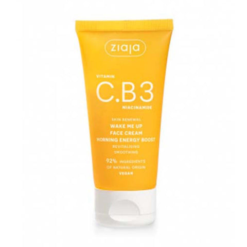 Ziaja Vitamin C B3 Niacinamide Day Facial Cream in 50ml jar, revitalizing skincare for bright and refreshed skin.
