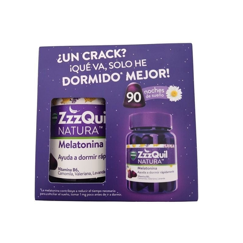 Jag Couture London - New York Zzzquil Nature Melatonin pack with 60+30 units, showing the product packaging and label.