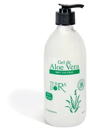 Jag Couture London - New York Dherbos Gel Aloe Vera 500ml bottle showing the clear gel inside with a white label.