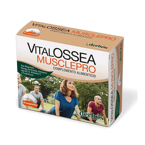 Dherbos Vitalossea Musclepro 60 capsules by Jag Couture London New York, supplement bottle with label and capsules visible.