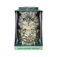 Jag Couture London - New York Diamond snow cat tin of assorted flavoured cocoa dusted truffles