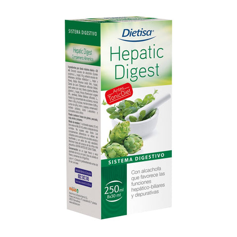 Jag Couture London Hepatic Digest by Dietisa in 250ml bottle showing the product label and packaging.