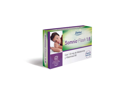 Dietisa Somnio Flash 1.8 mg supplement in blister pack, manufactured by Jag Couture London New York.
