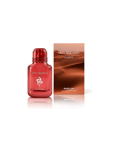 Don Algodón D Algodon Man Babylon perfume bottle by Jag Couture London and New York, 30ml, with sleek design and label details.