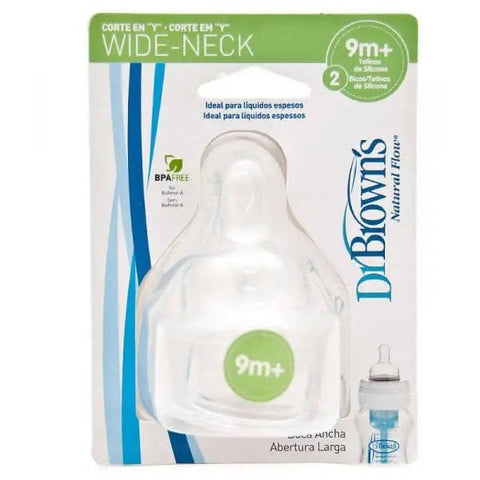 Dr. Brown's Y Cut Options Teats for 9-month-olds, two-pack, designed for baby bottles by Jag Couture London New York