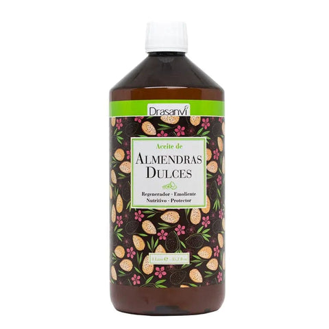 Bottle of Drasanvi almond oil in a 1-liter container, featuring the Jag Couture London - New York branding.