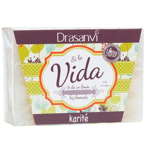 Natural shea butter soap bar by Drasanvi, 100g, from Jag Couture London New York, with smooth creamy texture and clean appearance.