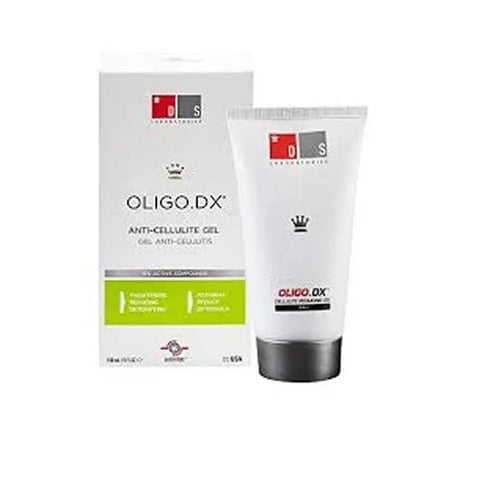 DS Laboratories Oligo DX Cellulite Reducing Gel in 150ml tube, designed to target and reduce cellulite visibly.