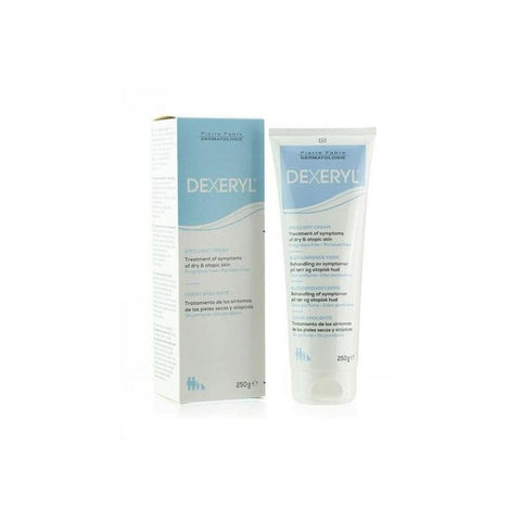 Ducray Dexeryl Dry Skin Cream in 250g jar, featuring smooth, moisturizing formula for dry skin care.