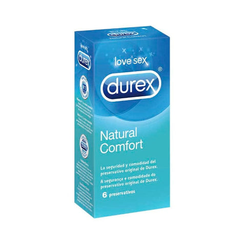 Durex Natural 6 Preservatives condom pack by Jag Couture London New York, featuring six condoms in a sleek package.