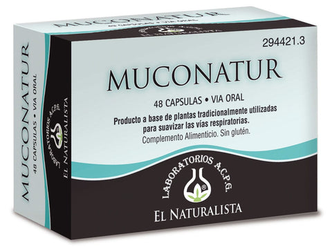 El Natural Muconatur 300mg capsules by Jag Couture London - New York, showing a bottle of 48 dietary supplement caps.