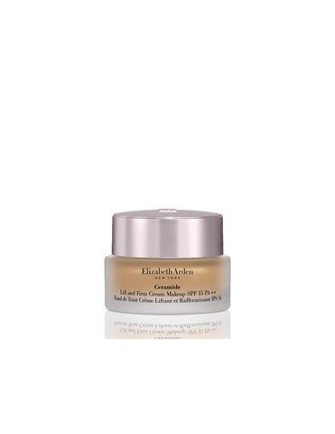 Elizabeth Arden Maq Advanced Ceramide Lift and Firm cream jar, skincare product with gold cap and elegant packaging.