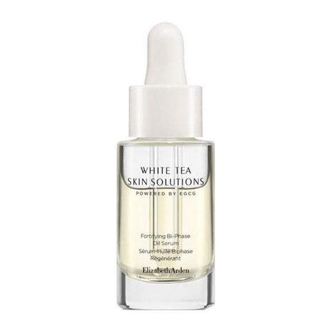 Elizabeth Arden White Tea Brightening Eye Gel tester in a 15ml container, shown with the product packaging and applicator.