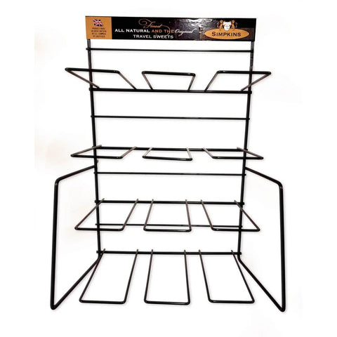 Empty stand for holding 12 x 4 tins, measuring 18x32x51cm, by Jag Couture London - New York, with space for 24 outer cartons