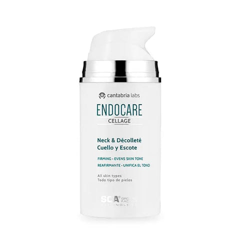 Jag Couture London New York Endocare Cellage Neck & Neckline cream in an 80ml jar, designed for skin firming and anti-aging.
