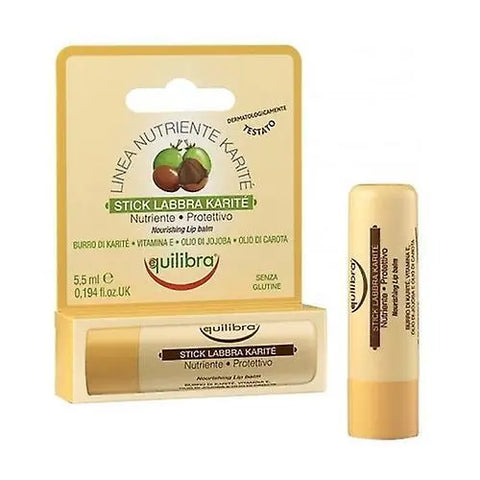 Jag Couture London-New York Equilibra Shea Butter Nour Lip Balm tube with embossed branding and a smooth, natural finish.