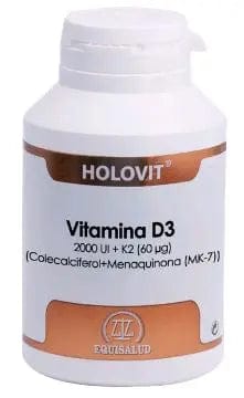 Equisalud Holovit Vitamin D3 2000 IU with K2 supplement in 180 capsules, featuring Jag Couture London - New York branding.