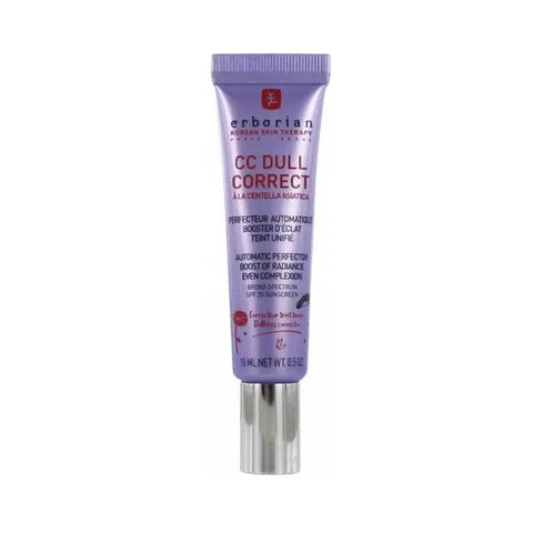 Jar of Erborian CC Dull Correct cream in 15ml container, highlighting the skincare product's packaging and branding.