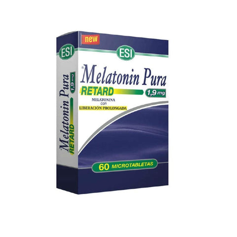 Esi Melatonin Retard Pura 1.9 mg supplement in blister pack, designed to support sleep, by Jag Couture London New York.
