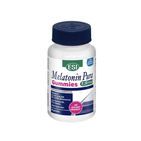 Jag Couture London - New York Esi Pure Melatonin 1.9mg Gummies, 60-count, sleep aid dietary supplement with berry flavor.