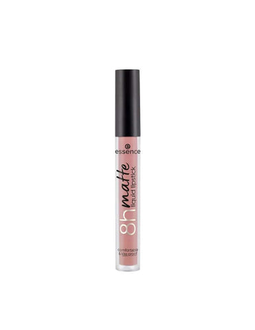 Jag Couture London Essence Cosmetics 8h Matte Liquid Lipstick in 03 Soft Beige, showing the product tube and applicator.