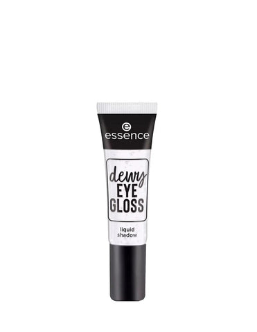 Jag Couture London Essence Cosmetics Dewy Eye Gloss liquid eyeshadow in Crystal Clear, 8ml, with a glossy, transparent finish.