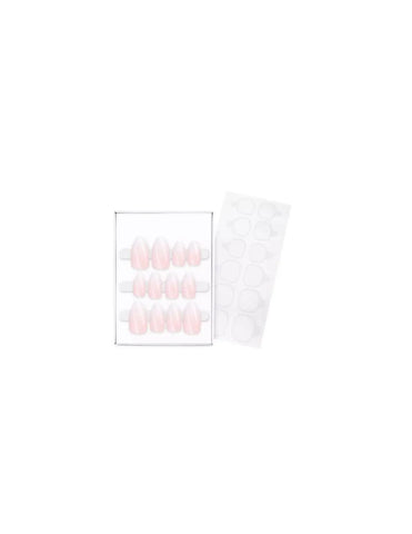 Jag Couture London French Manicure Click-On Nails in Babyboomer style, artificial false nails, 12-piece set, elegant and natural look.