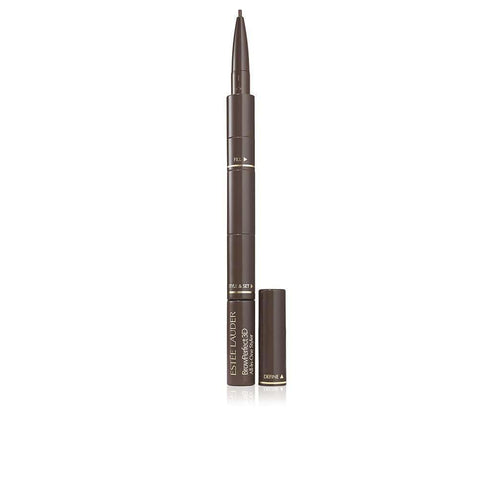 Estée Lauder Browperfect 3D 3-in-1 eyebrow pencil in taupe, shown with product packaging and pencil tip.