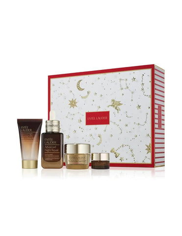 Estée Lauder Advanced Night Repair 50ml serum set with packaging, by Jag Couture London New York, featuring a sleek dark bottle.