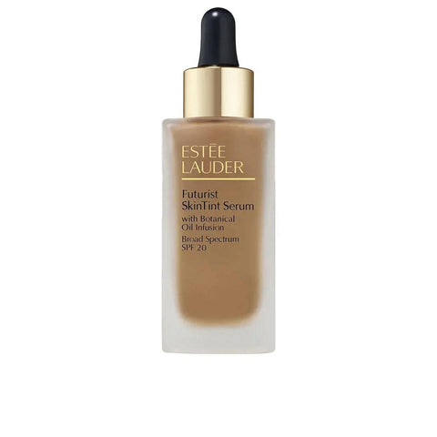 Estée Lauder Futurist Skintint SR SPF20 in shade 4N, a lightweight liquid foundation with sun protection, displayed in a sleek bottle.