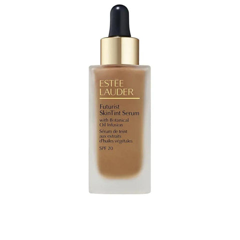 Estée Lauder Futurist Skintint Serum SPF20 in 4N shade, 30ml, with a sleek bottle and packaging, on a neutral background.