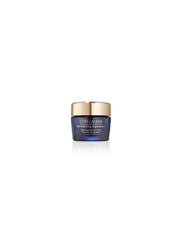 Estée Lauder Revitalizing Supreme Night Power Bounce Creme moisturizer in 50ml jar, shown with elegant packaging and product label