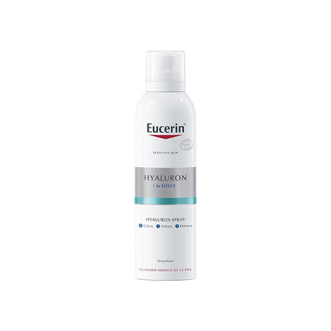 Eucerin Hyaluron Spray 150 ml by Jag Couture London - New York, featuring a clear spray bottle with hydrating skincare formula.