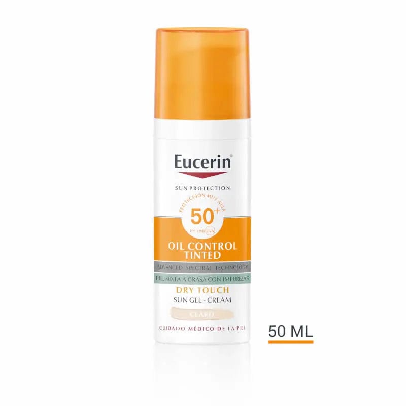 Jag Couture London - New York Eucerin   Oil Control Dry Touch Gel Crema SPF50+ Tinted Light 50ml