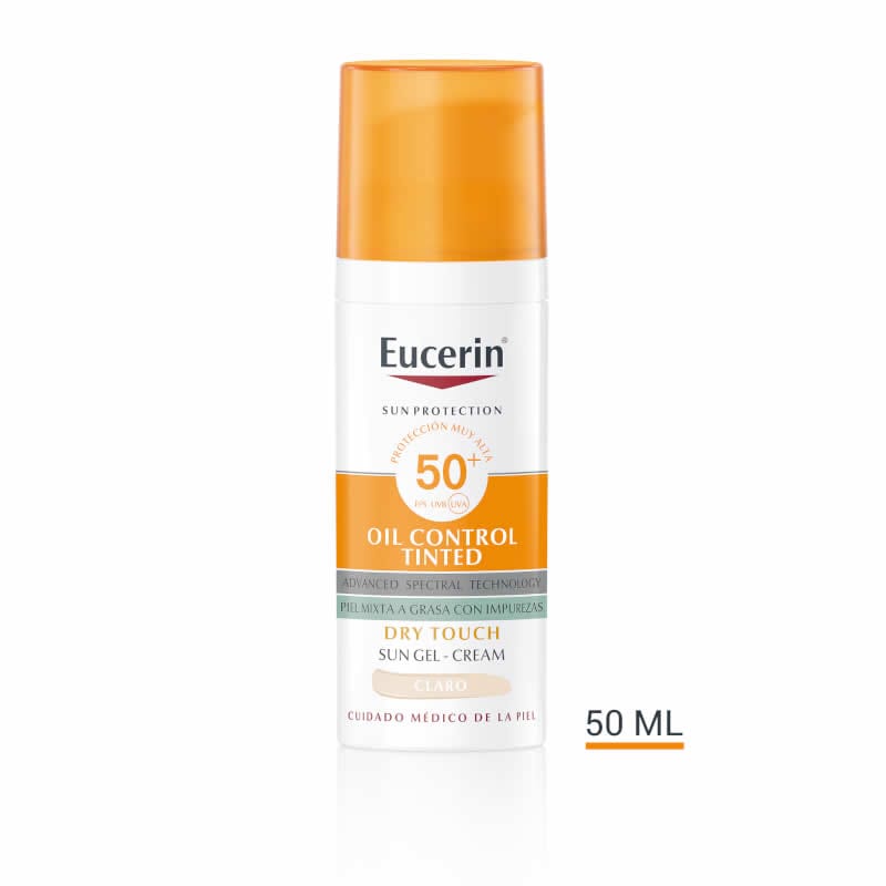 Jag Couture London - New York Eucerin   Oil Control Dry Touch Gel Crema SPF50+ Tinted Light 50ml