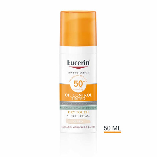 Jag Couture London - New York Eucerin   Oil Control Dry Touch Gel Crema SPF50+ Tinted Light 50ml