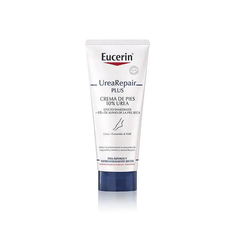 Eucerin Repair Foot Cream with Urea in 100ml jar, designed for dry, cracked feet, by Jag Couture London - New York.