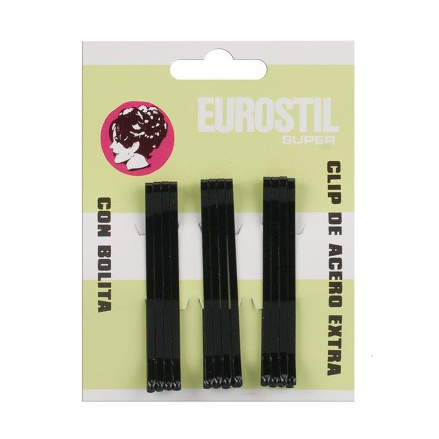 Jag Couture London - New York Eurostil Cabello Clips 55mm Bronce 12un