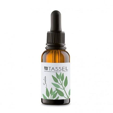 Eurostil Salvia Aceites Esenciales 15ml from Jag Couture London, a small glass bottle with a white cap and essential oil inside.
