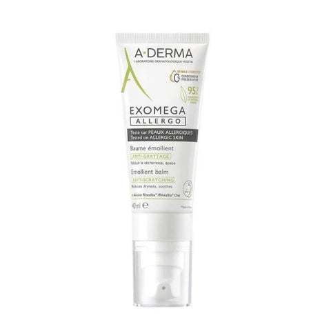 Jag Couture London Exomega Allergo Emollient Balm 40ml tube, soothing skincare for sensitive skin.