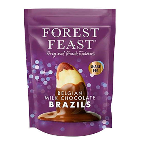 Belgian milk chocolate-covered Brazil nuts in a pouch, from Forest Feast by Jag Couture London New York.