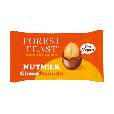 Jag Couture London Forest Feast Nutm!lk Choco Peanuts in impulse pack, showing glossy chocolate-coated peanuts in a compact package.