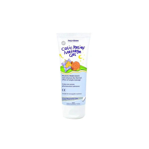 Frezyderm Baby Colic Relief Massage Gel in 100ml bottle, designed to soothe infants with gentle massage for colic relief.