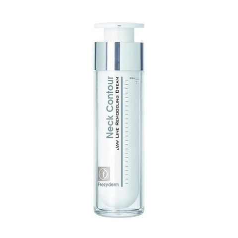 Jag Couture London New York Frezyderm Neck Contour Cream 50ml jar showing the skincare product with a sleek container.
