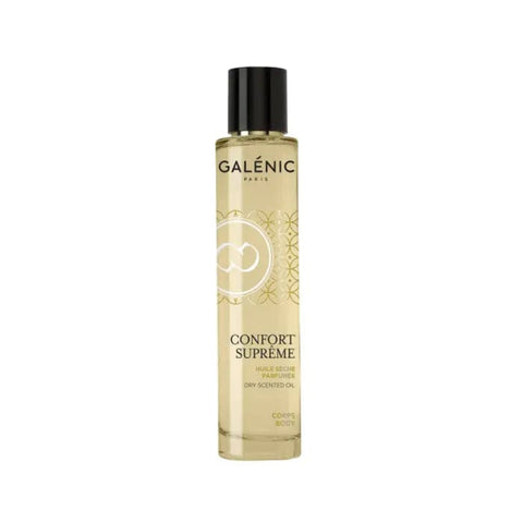 Galenic Confort Supreme Corps Dry Scented Oil by Jag Couture London, 100ml bottle with elegant packaging and golden accents.